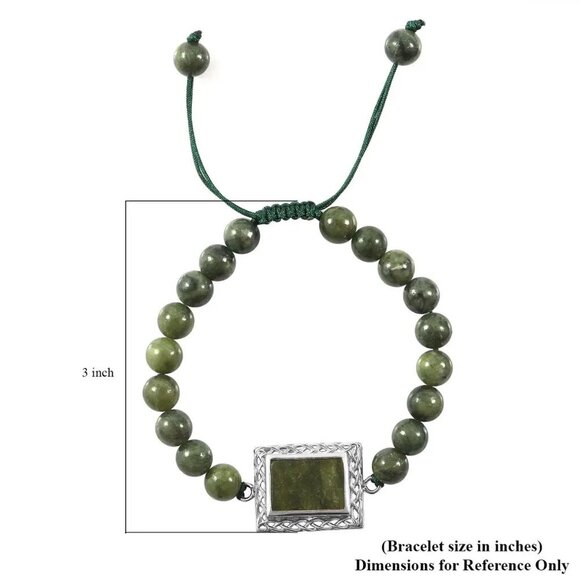 New, Connemara Marble Bracelet, in Platinum-over-Sterling Silver, 7.25 inches - Picture 8 of 8